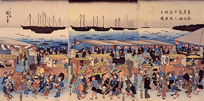 Waiting for the Moon on the Twenty-Sixth Night at Takanawa, by Hiroshige, c.1820s
