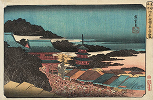 Crowd at the Year-end Fair at Kinryûzan Temple in Asakusa, by Hiroshige, c.1832-38