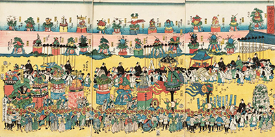 The Kanda Festival Parade, by Yoshikazu, 1859