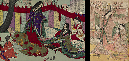 Comparison of Right Toyonobu Diptych and Utamaro Right Panel
