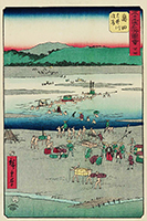 Number 24, Shimada: The Suruga Bank of the Oi River, by Hiroshige, 1855