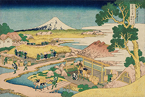Fuji from the Tea Plantation of Katakura in Suruga Province, by Hokusai, c.1830-32