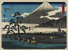 Hara: Ashitaka Mountains and Fuji Marsh, by Hiroshige, c.1850-51