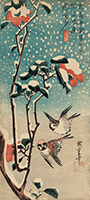 Sparrows and Camelia in Snow, by Hiroshige, c. 1831-33